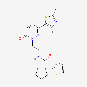 N-(2-(3-(2,4-dimethylthiazol-5-yl)-6-oxopyridazin-1(6H)-yl)ethyl)-1-(thiophen-2-yl)cyclopentanecarboxamide