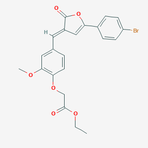 molecular formula C22H19BrO6 B300973 ethyl (4-{(E)-[5-(4-bromophenyl)-2-oxofuran-3(2H)-ylidene]methyl}-2-methoxyphenoxy)acetate 