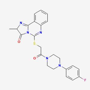 molecular formula C23H22FN5O2S B3009734 5-((2-(4-(4-fluorophenyl)piperazin-1-yl)-2-oxoethyl)thio)-2-methylimidazo[1,2-c]quinazolin-3(2H)-one CAS No. 1053135-53-7