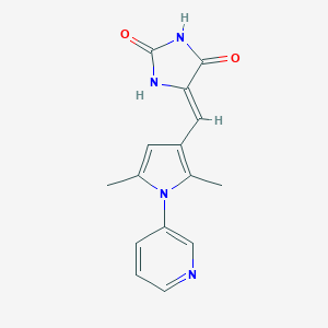 molecular formula C15H14N4O2 B300974 (5Z)-5-{[2,5-dimethyl-1-(pyridin-3-yl)-1H-pyrrol-3-yl]methylidene}imidazolidine-2,4-dione 