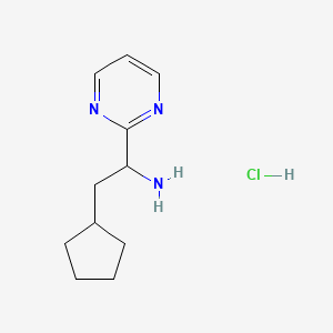 molecular formula C11H18ClN3 B3009741 2-Cyclopentyl-1-(pyrimidin-2-yl)ethan-1-amine hydrochloride CAS No. 1306606-76-7