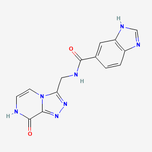 molecular formula C14H11N7O2 B3009745 N-((8-hydroxy-[1,2,4]triazolo[4,3-a]pyrazin-3-yl)methyl)-1H-benzo[d]imidazole-5-carboxamide CAS No. 2034413-87-9
