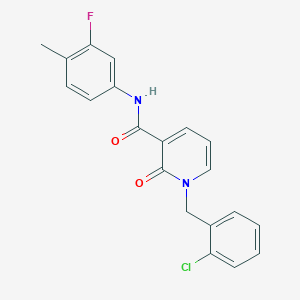 molecular formula C20H16ClFN2O2 B3009748 1-(2-chlorobenzyl)-N-(3-fluoro-4-methylphenyl)-2-oxo-1,2-dihydropyridine-3-carboxamide CAS No. 946303-94-2