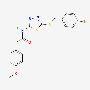 N-(5-((4-bromobenzyl)thio)-1,3,4-thiadiazol-2-yl)-2-(4-methoxyphenyl)acetamide