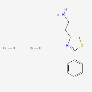 molecular formula C11H14Br2N2S B3009757 2-(2-Phenyl-1,3-thiazol-4-yl)ethan-1-amine dihydrobromide CAS No. 250258-74-3