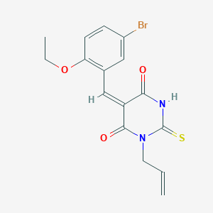 molecular formula C16H15BrN2O3S B300976 1-allyl-5-(5-bromo-2-ethoxybenzylidene)-2-thioxodihydro-4,6(1H,5H)-pyrimidinedione 