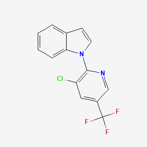 molecular formula C14H8ClF3N2 B3009764 1-[3-chloro-5-(trifluoromethyl)-2-pyridinyl]-1H-indole CAS No. 151387-66-5