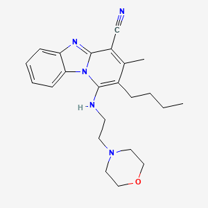 molecular formula C23H29N5O B3009765 2-Butyl-3-methyl-1-(2-morpholin-4-ylethylamino)pyrido[1,2-a]benzimidazole-4-carbonitrile CAS No. 384801-61-0