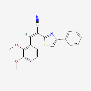 (Z)-3-(2,3-dimethoxyphenyl)-2-(4-phenylthiazol-2-yl)acrylonitrile