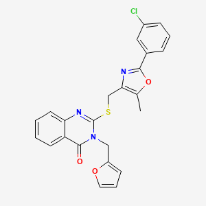 molecular formula C24H18ClN3O3S B3009772 2-(((2-(3-氯苯基)-5-甲基恶唑-4-基)甲基)硫)-3-(呋喃-2-基甲基)喹唑啉-4(3H)-酮 CAS No. 1114655-21-8