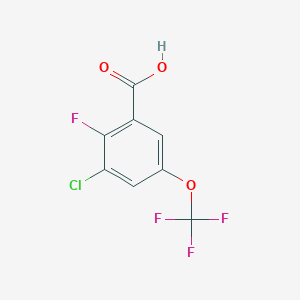 molecular formula C8H3ClF4O3 B3009773 3-氯-2-氟-5-(三氟甲氧基)苯甲酸 CAS No. 2385608-20-6