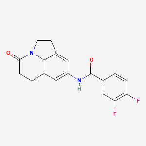molecular formula C18H14F2N2O2 B3009774 3,4-difluoro-N-(4-oxo-2,4,5,6-tetrahydro-1H-pyrrolo[3,2,1-ij]quinolin-8-yl)benzamide CAS No. 898461-77-3