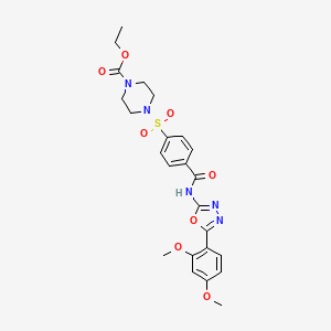 molecular formula C24H27N5O8S B3009777 Ethyl 4-((4-((5-(2,4-dimethoxyphenyl)-1,3,4-oxadiazol-2-yl)carbamoyl)phenyl)sulfonyl)piperazine-1-carboxylate CAS No. 533870-34-7