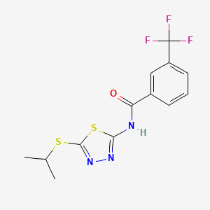 molecular formula C13H12F3N3OS2 B3009778 N-(5-(isopropylthio)-1,3,4-thiadiazol-2-yl)-3-(trifluoromethyl)benzamide CAS No. 393567-48-1