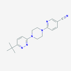 molecular formula C18H22N6 B3009780 6-[4-(6-Tert-butylpyridazin-3-yl)piperazin-1-yl]pyridine-3-carbonitrile CAS No. 2380094-77-7