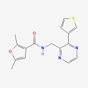 molecular formula C16H15N3O2S B3009783 2,5-二甲基-N-((3-(噻吩-3-基)吡嗪-2-基)甲基)呋喃-3-甲酰胺 CAS No. 2034537-61-4