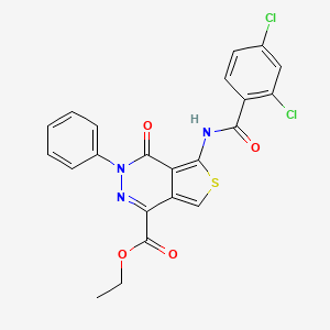 molecular formula C22H15Cl2N3O4S B3009789 Ethyl 5-[(2,4-dichlorobenzoyl)amino]-4-oxo-3-phenylthieno[3,4-d]pyridazine-1-carboxylate CAS No. 851947-26-7