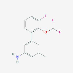 molecular formula C14H12F3NO B3009793 3-[2-(Difluoromethoxy)-3-fluorophenyl]-5-methylaniline CAS No. 2580240-01-1