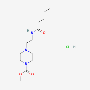 molecular formula C13H26ClN3O3 B3009796 Methyl 4-(2-pentanamidoethyl)piperazine-1-carboxylate hydrochloride CAS No. 1351647-31-8
