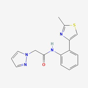 molecular formula C15H14N4OS B3009800 N-(2-(2-methylthiazol-4-yl)phenyl)-2-(1H-pyrazol-1-yl)acetamide CAS No. 1797904-04-1