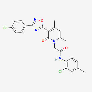 molecular formula C24H20Cl2N4O3 B3009805 N-(2-chloro-4-methylphenyl)-2-(3-(3-(4-chlorophenyl)-1,2,4-oxadiazol-5-yl)-4,6-dimethyl-2-oxopyridin-1(2H)-yl)acetamide CAS No. 1189475-15-7