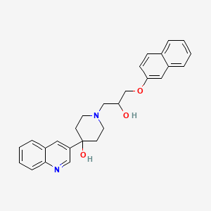 molecular formula C27H28N2O3 B3009811 1-(2-Hydroxy-3-naphthalen-2-yloxypropyl)-4-quinolin-3-ylpiperidin-4-ol CAS No. 2445792-96-9