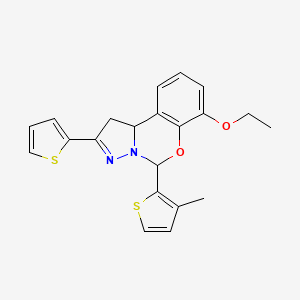 7-ethoxy-5-(3-methylthiophen-2-yl)-2-(thiophen-2-yl)-5,10b-dihydro-1H-benzo[e]pyrazolo[1,5-c][1,3]oxazine