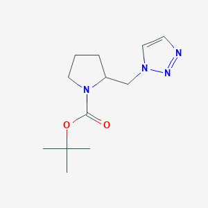 molecular formula C12H20N4O2 B3009819 tert-butyl 2-((1H-1,2,3-triazol-1-yl)methyl)pyrrolidine-1-carboxylate CAS No. 2034207-53-7