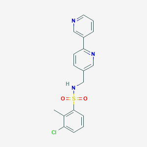 molecular formula C18H16ClN3O2S B3009821 N-([2,3'-联吡啶]-5-基甲基)-3-氯-2-甲基苯磺酰胺 CAS No. 2034401-50-6