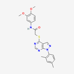 molecular formula C23H23N5O3S B3009825 N-(3,4-dimethoxyphenyl)-2-((1-(2,4-dimethylphenyl)-1H-pyrazolo[3,4-d]pyrimidin-4-yl)thio)acetamide CAS No. 893926-70-0