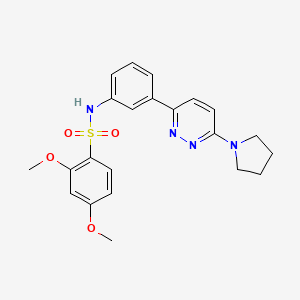 molecular formula C22H24N4O4S B3009827 2,4-二甲氧基-N-[3-(6-吡咯烷-1-基嘧啶-3-基)苯基]苯磺酰胺 CAS No. 904826-09-1