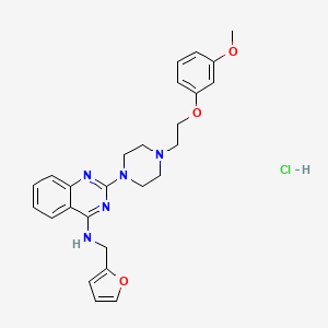 molecular formula C26H30ClN5O3 B3009830 N-(呋喃-2-基甲基)-2-(4-(2-(3-甲氧基苯氧基)乙基)哌嗪-1-基)喹唑啉-4-胺盐酸盐 CAS No. 1215777-00-6