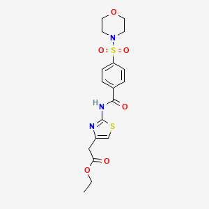 molecular formula C18H21N3O6S2 B3009835 乙酸2-(2-(4-(吗啉磺酰基)苯甲酰胺基)噻唑-4-基)乙酯 CAS No. 325730-44-7