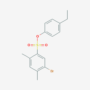 molecular formula C16H17BrO3S B3009837 (4-Ethylphenyl) 5-bromo-2,4-dimethylbenzenesulfonate CAS No. 2415623-46-8