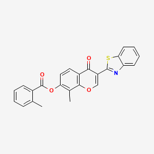 molecular formula C25H17NO4S B3009839 3-(benzo[d]thiazol-2-yl)-8-methyl-4-oxo-4H-chromen-7-yl 2-methylbenzoate CAS No. 384361-21-1