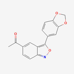 molecular formula C16H11NO4 B3009840 1-[3-(1,3-Benzodioxol-5-yl)-2,1-benzisoxazol-5-yl]-1-ethanone CAS No. 691873-11-7