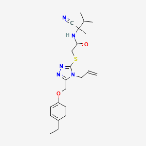 molecular formula C22H29N5O2S B3009849 N-(2-cyano-3-methylbutan-2-yl)-2-[[5-[(4-ethylphenoxy)methyl]-4-prop-2-enyl-1,2,4-triazol-3-yl]sulfanyl]acetamide CAS No. 746613-04-7