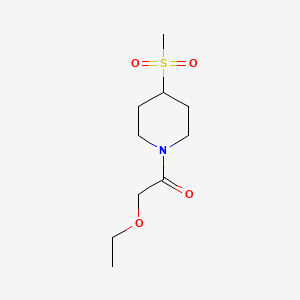 molecular formula C10H19NO4S B3009852 2-Ethoxy-1-(4-(methylsulfonyl)piperidin-1-yl)ethanone CAS No. 1448073-80-0