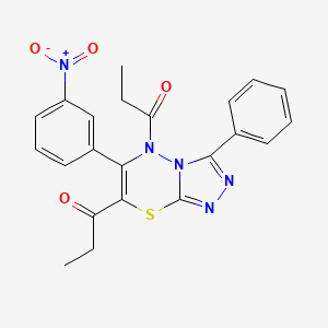 1-[6-(3-nitrophenyl)-3-phenyl-5-propionyl-5H-[1,2,4]triazolo[3,4-b][1,3,4]thiadiazin-7-yl]propan-1-one
