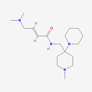 molecular formula C18H34N4O B3009867 (E)-4-(Dimethylamino)-N-[(1-methyl-4-piperidin-1-ylpiperidin-4-yl)methyl]but-2-enamide CAS No. 2411337-48-7