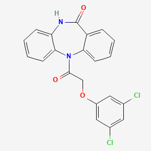 molecular formula C21H14Cl2N2O3 B3009869 11-[2-(3,5-dichlorophenoxy)acetyl]-5H-benzo[b][1,4]benzodiazepin-6-one CAS No. 866152-85-4