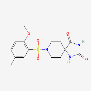 molecular formula C15H19N3O5S B3009872 8-((2-甲氧基-5-甲基苯基)磺酰基)-1,3,8-三氮杂螺[4.5]癸烷-2,4-二酮 CAS No. 1021081-39-9