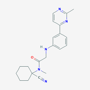 molecular formula C21H25N5O B3009884 N-(1-cyanocyclohexyl)-N-methyl-2-{[3-(2-methylpyrimidin-4-yl)phenyl]amino}acetamide CAS No. 1259145-72-6