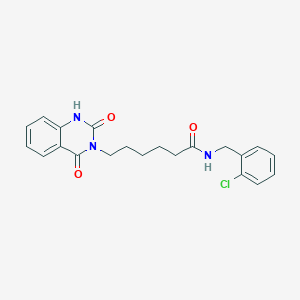 molecular formula C21H22ClN3O3 B3009891 N-(2-chlorobenzyl)-6-(2,4-dioxo-1,2-dihydroquinazolin-3(4H)-yl)hexanamide CAS No. 896381-80-9