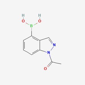 molecular formula C9H9BN2O3 B3009893 1-乙酰基吲唑-4-硼酸 CAS No. 2377607-86-6