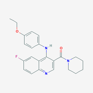 (4-((4-Ethoxyphenyl)amino)-6-fluoroquinolin-3-yl)(piperidin-1-yl)methanone