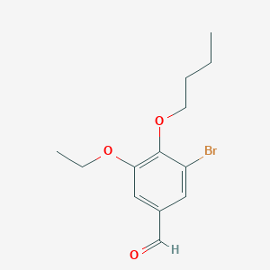 molecular formula C13H17BrO3 B3009902 3-溴-4-丁氧基-5-乙氧基苯甲醛 CAS No. 881601-64-5