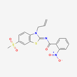 (Z)-N-(3-allyl-6-(methylsulfonyl)benzo[d]thiazol-2(3H)-ylidene)-2-nitrobenzamide