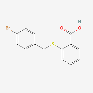 molecular formula C14H11BrO2S B3009929 2-{[(4-Bromophenyl)methyl]sulfanyl}benzoic acid CAS No. 98808-50-5