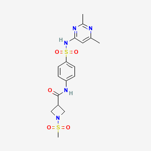 N-(4-(N-(2,6-dimethylpyrimidin-4-yl)sulfamoyl)phenyl)-1-(methylsulfonyl)azetidine-3-carboxamide